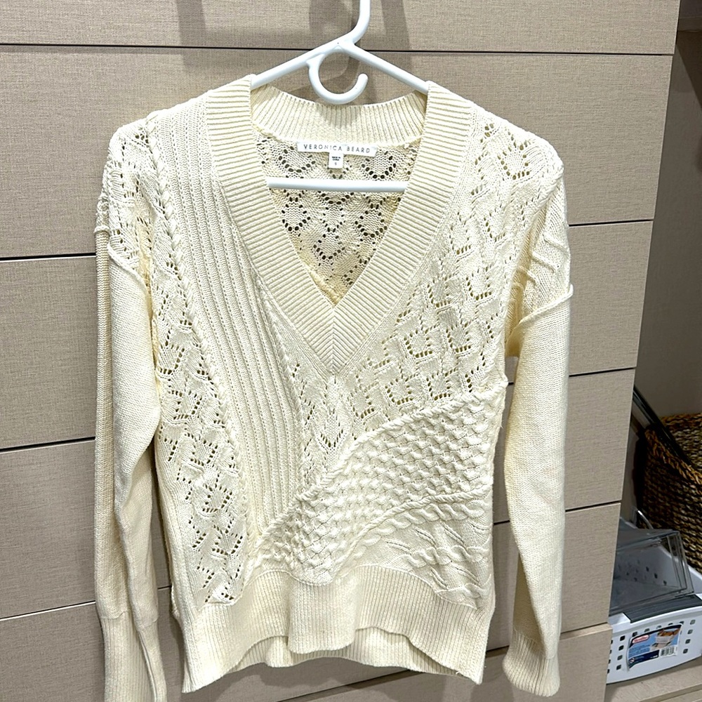 Veronica Beard cotton cable pattern sweater